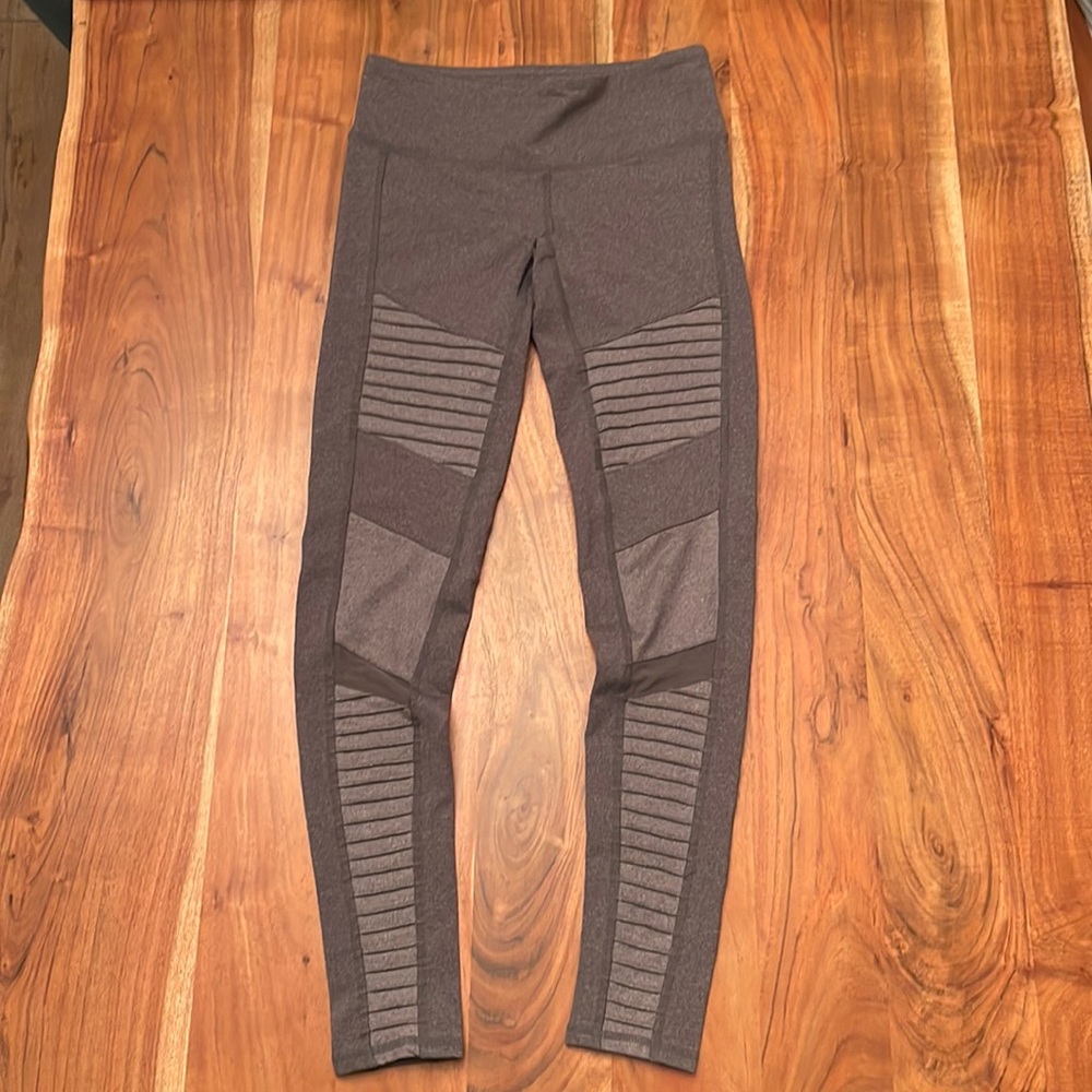 Alo Dark Heather Gray Moto Leggings